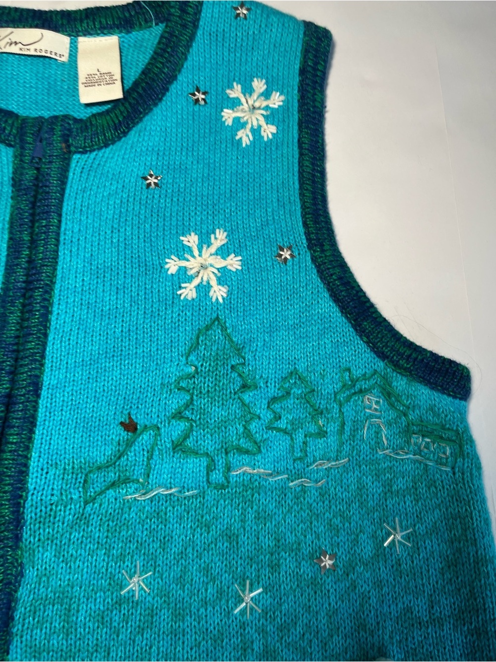 Vintage GrandmaCore Snowman Retro Knit Sweater Vest Womens Large~Kitschy - Picture 5 of 9